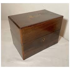 Antique 19th century handmade marquetry wooden Dutch Thee tea caddy . For Sale at Ruby Lane