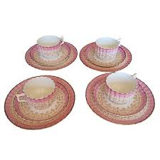 Victorian Staffordshire Cups Saucers Plates 1889-1890 Pink/Cream/White 12 Piece | eBay