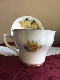 Beautiful Rosina Bone China Tea Cup & Saucer Yellow Roses ...