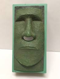 Vtg Tissue Box Cover Holder Dum Dum Moai Achoo Stone Mask Decoration Vanity | eBay