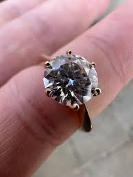 Real SolId 14k Yellow Gold 2ct 8mm VVS D Moissanite Engagement Solitaire Ring