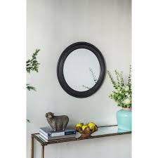 23.5" Circle Wall Mirror,Antique Classic Accent Mirror - Black ...