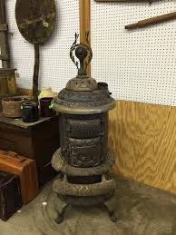 Round oak parlor wood burning stove 1930s early 40s for Sale ...
