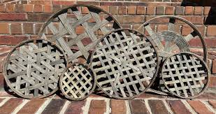 6 Piece Weathered Driftwood Tobacco Basket Set | Farmhouse ...