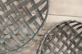 Round Gray Tobacco Baskets - Set/2 - Piper Classics