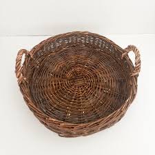 European Round Wicker Tray Basket, Strong Woven Basket With ...