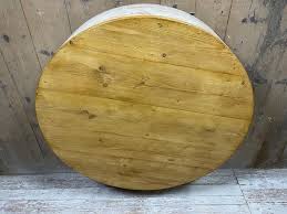 Wooden Coffee Table on Wheels | Chairish