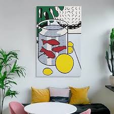 Amazon.co.jp: Roy Lichtenstein Artwork "Goldfish" Poster by ...