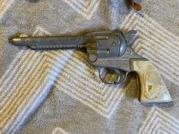 Roy Rogers Cap Gun with White Horse Handle and Leather Holster