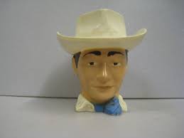 1950'S ROY ROGERS HEAD CHILD'S PLASTIC CUP KING OF THE ...