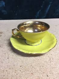 Bareuther Bavaria Fine China Tea Cup Saucer Germany 42 Yellow and Gold - Etsy