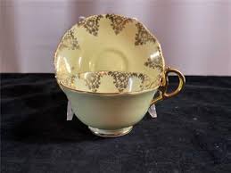 Royal Albert Crown China Yellow w/ Gold Filigree Tea Cup & Saucer 926 | eBay