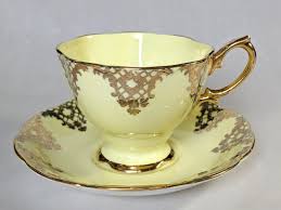 Rare Royal Albert Crown China Pastel Yellow and Gold Vintage Teacup and Saucer - Unnamed Pattern - Etsy Australia