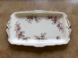 VTG ROYAL ALBERT ENGLAND LAVENDER ROSE BONE CHINA TRAY 11 ...