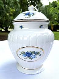 Royal Albert Moonlight Rose Bone China Cookie Jar. Hairline ...