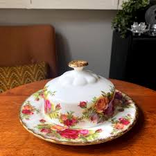 Vintage 1960s Royal Albert Old Country Roses Butter Dish - Made in England - Etsy UK