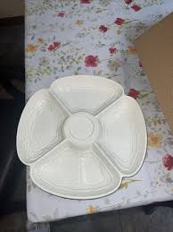 Georges Briard Platter Cream Color Basket Sectioned Platter ...