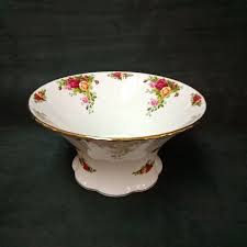 Royal Albert Old Country Roses 9.5" Fluted, Footed Round ...