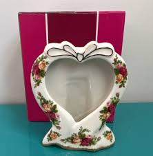 Royal Albert Old Country Roses 5" heart shaped picture frame ...