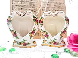 2 Pcs Royal Albert Old Country Roses Photoframe Hearth ...