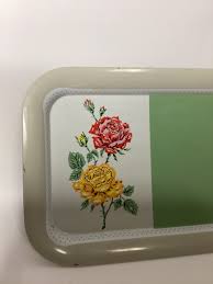 Metal Tray Vintage Supper Tray Rose Floral - Etsy