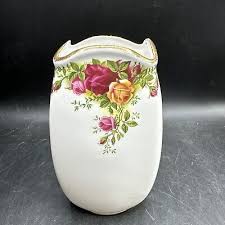 VTG ROYAL ALBERT BONE CHINA OLD COUNTRY ROSES SQUARE VASE ENGLAND 6.5” | eBay