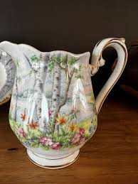 Royal Albert - "Silver Birch" - Creamer, Open Sugar Bowl and ...