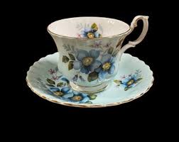 Light Blue Royal Albert Tea Cup and Saucer With Large Blue Flowers, English Bone China - Etsy Australia