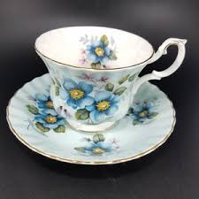 Vintage Royal Albert England #4501 Footed Tea Cup and Saucer Set Blue Flowers - Etsy India