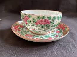 antique chinese handpainted eggshel cup and saucer paradise bird . Marked 4... | eBay