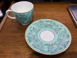 WILDFLOWER WEDGWOOD GREEN DEMITASSE CUP AND SAUCER W.D.3999 (TURQUOISE COLOR ) | eBay