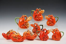 Lot - (9) ROYAL BAYREUTH LOBSTER SERVING PIECES - Nine ...