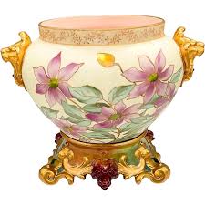 French Hand Painted & Gilt Limoges Porcelain Jardiniere ...