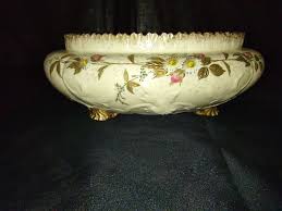 Antique Belleek Willets Footed Oval Bowl Heavy Gold Paint ...