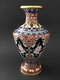 Vintage Chinese Multicolored Cloisonne Vase With Unusual ...