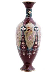 Antique Japanese Cloisonne Enamel Vase Dragon Phoenix Birds ...