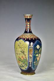 Fine Silver Wire Japanese Meiji Cloisonne Rectangular Vase ...