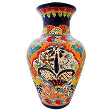 Mexican Vase Pottery - Talavera Vase - La Fuente