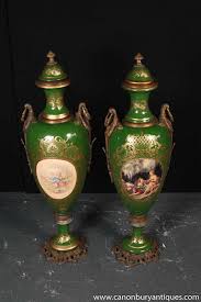 Pair Big Sevres Porcelain Amphora Urns Champleve Vases | eBay