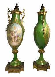 Pair of French Sevres Style Porcelain Bronze Mounted Urns ...