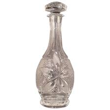 LG Vintage Hand Cut Crystal Blown Glass Intaglio Flower ...