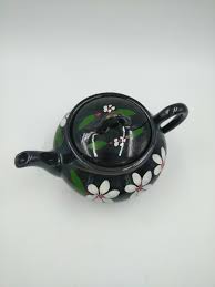 Royal Canadian Art Pottery Hamilton Black Dripless Teapot Floral | eBay Australia