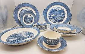 Royal Currier and Ives Blue - Plates, Bowls, Cups ...