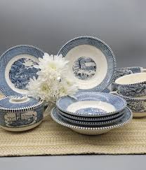 Vintage Royal Currier & Ives Blue China: Replacement ...