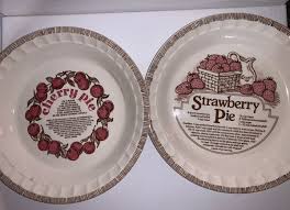 Royal China Jeanette Strawberry And Cherry Pie Plates Recipe Lot Of 2 Vintage | eBay