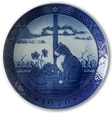 Cat and Christmas Rose 1970, Royal Copenhagen Christmas ...