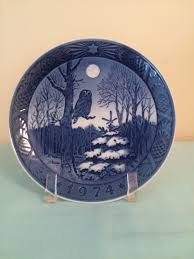 Royal Copenhagen Christmas Plate l974 Winter Twilight Cobalt ...