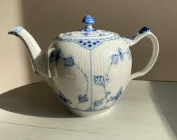 Royal Copenhagen Fluted Blue Half Lace Teapot - Etsy