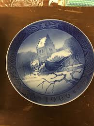 Royal Copenhagen 1966 Christmas Plate Black Bird at Christmas Time | eBay