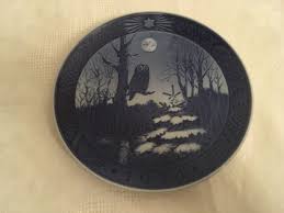Vintage ROYAL COPENHAGEN WINTER TWILIGHT Plate Owl Tree Moon | eBay